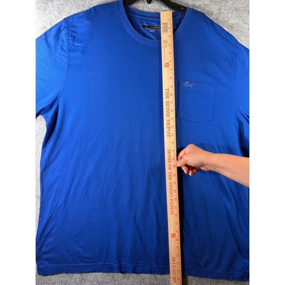 Greg Norman Mens XXXL Blue Short Sleeve Pocket T-Shirt Shark Logo Cotton Tee - Picture 6 of 10